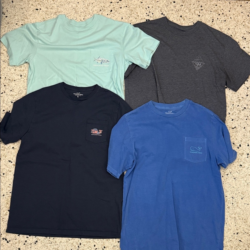 Vineyard Vines Kids Short Sleeve Tees - Light Green, Dark Gray, Navy, Blue